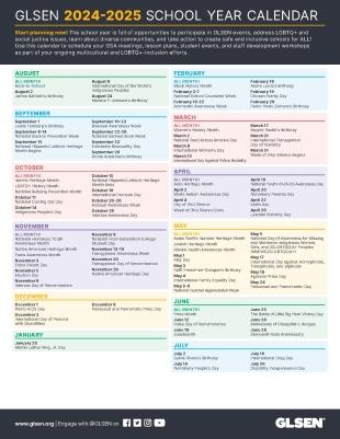 GLSEN 2024-25 School Calendar